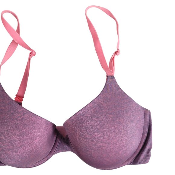 Victoria's Secret Uplift Semi Demi Bra Purple Pink 34D Underwire Seamless Molded - Picture 2 of 9